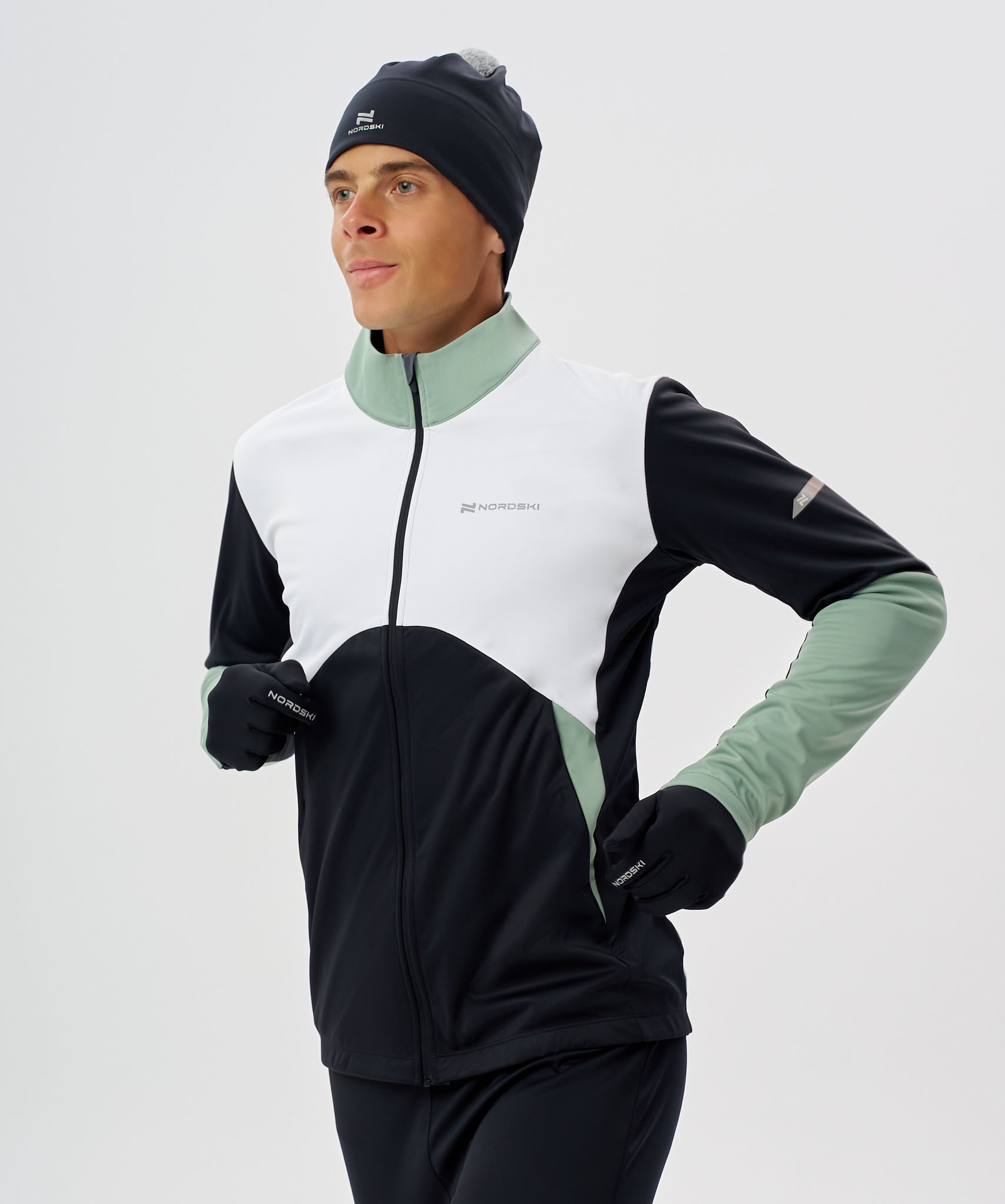 Тренировочная куртка Nordski Pro 2.0 White/Black/Ice Mint