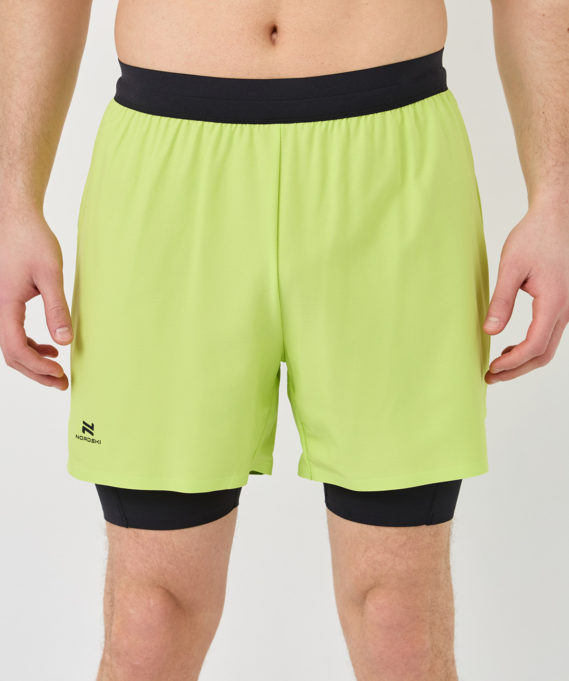 Шорты с лосинами Nordski Stayer Lime/Black