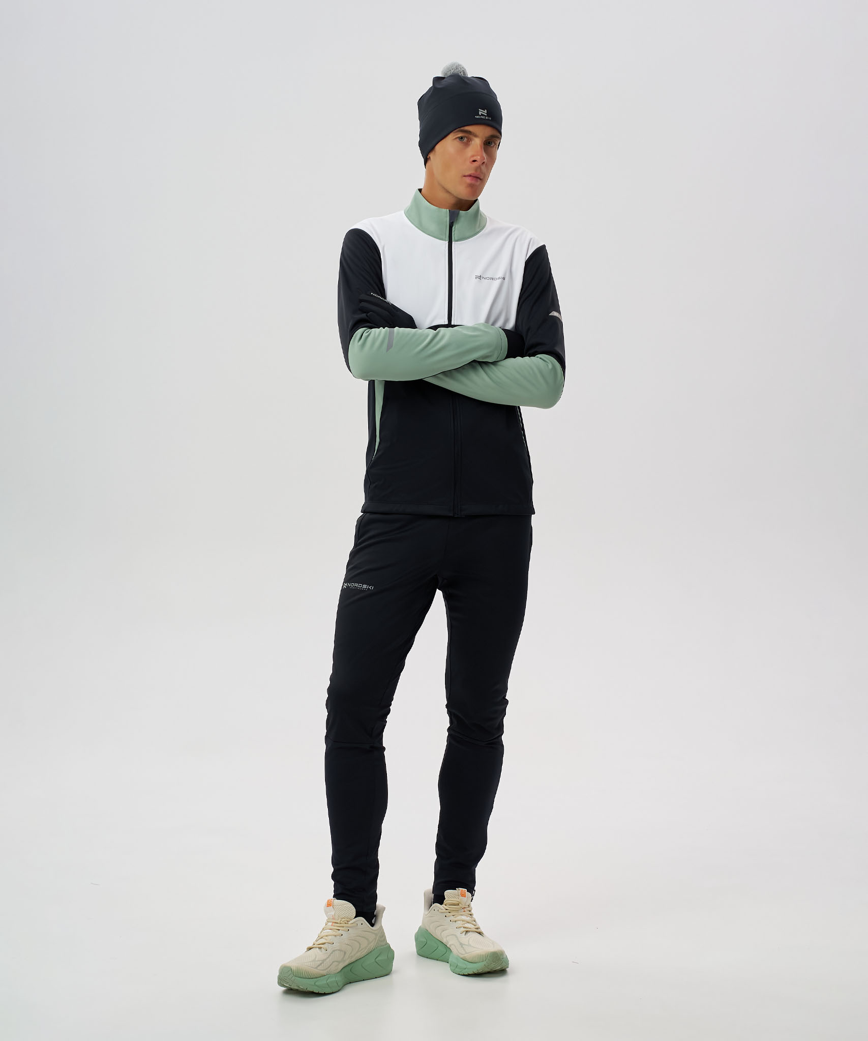 Тренировочная куртка Nordski Pro 2.0 White/Black/Ice Mint